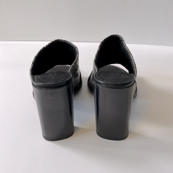 Rag & Bone 'Tristan' Suede Snake Print Leather Mule Sandals, Black, size 6.5 - Picture 11 of 16